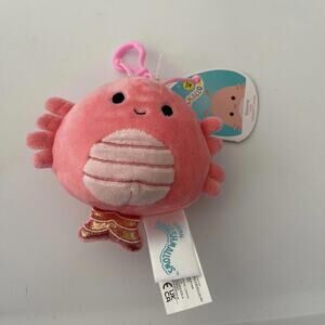 NEW 3.5” “Simone the Shrimp” Kellytoy Squishmallow Plush Keychain Clip-On!